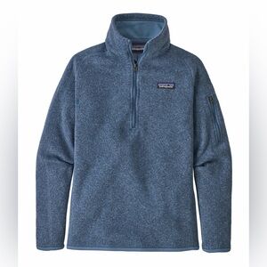 Patagonia Women's Pullover Sweater 1/4 Zip Fleece Lined Blue Poly Knit sz M